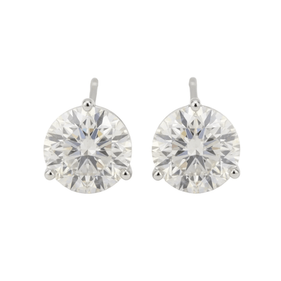 14K White Gold Lab-Grown Diamond Stud Earrings - 2ctw
