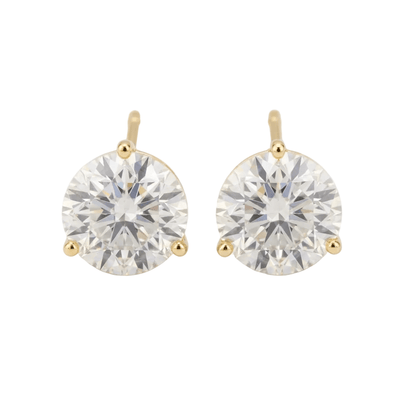 14K Yellow Gold Lab-Grown Diamond Stud Earrings - 2ctw