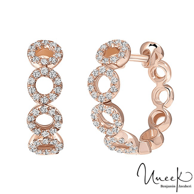 14K Rose Gold Diamond Earrings