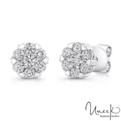 14K White Gold Diamond Earrings