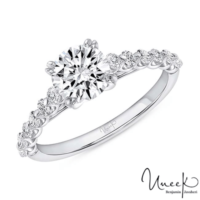 14K White Gold Engagement Ring
