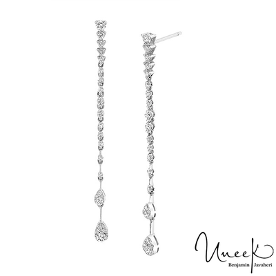 18K White Gold Diamond Earring