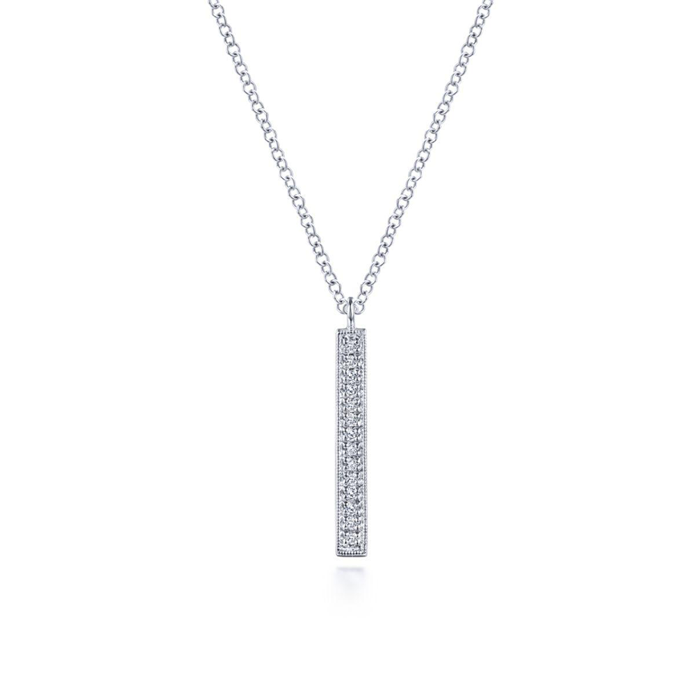 White Gold Diamond Drop Pendant Necklace