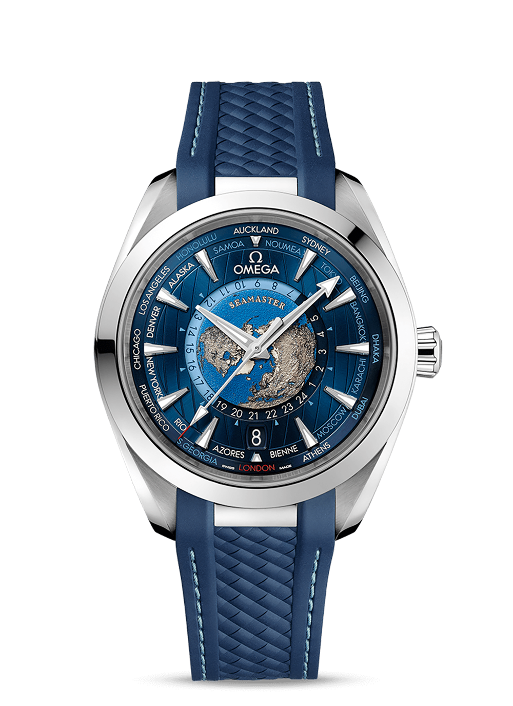 Aqua Terra 150M Co-Axial Master Chronometer GMT Worldtimer 43 mm
