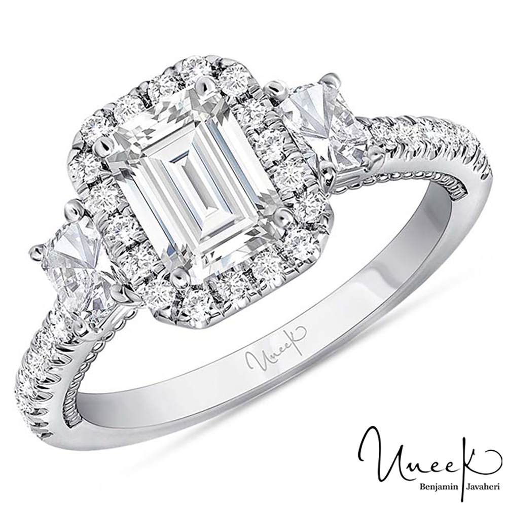 14K White Gold Radiant Diamond Engagement Ring
